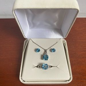 December Birthstone Blue Zirconia Jewelry Set